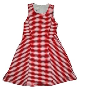 Donna Morgan Dress Women Pink White  Striped Textured Fit and Flare Size 12